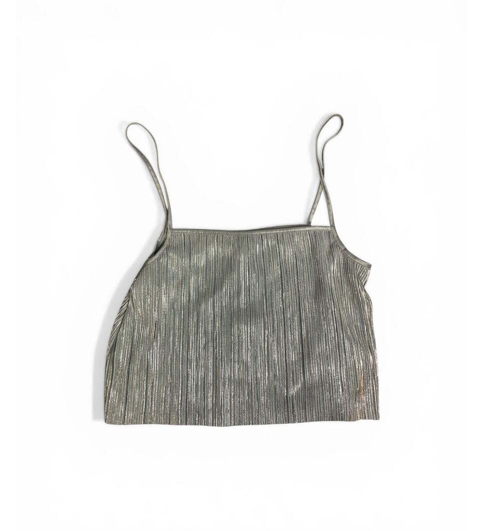 NWT Fairy Festival Sparkle Cami Silver Shimmer Cropped Cami Top, Oak+Fort Size M